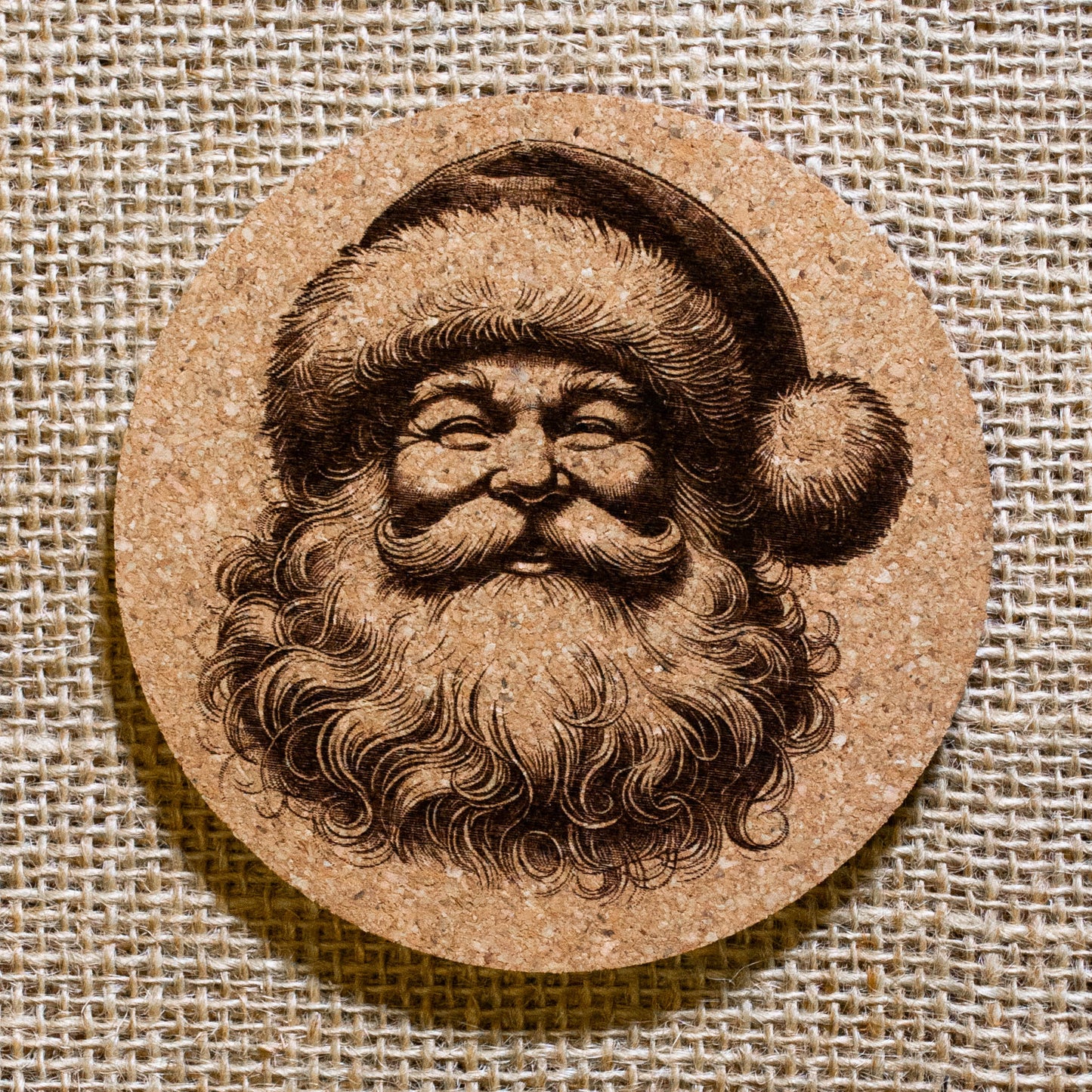 Christmas Santa etched coasters