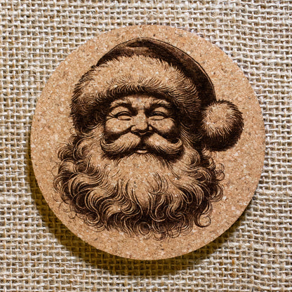 Christmas Santa etched coasters