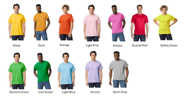 Custom T-Shirts available colors